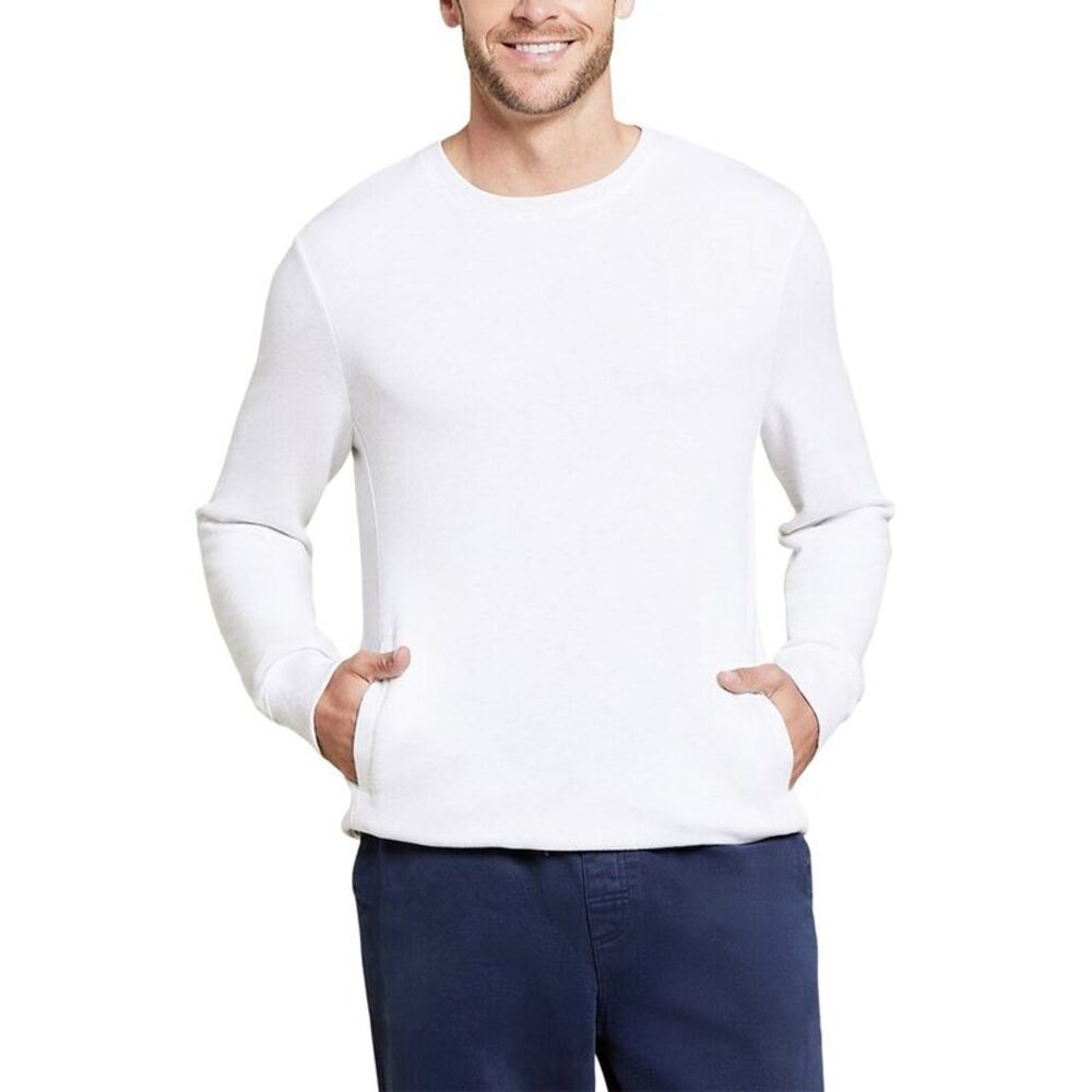Barefoot Dreams Mens  French Terry Pullover, White
